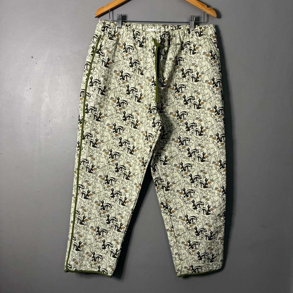 NEW DISNEY PARKS Bambi Quilted Pants Size L Thumper Flower Allover Print Green - Picture 3 of 11